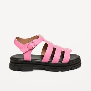 4 • Old Navy • Kids Chunky Faux-Leather Fisherman Sandals - Hot Pink